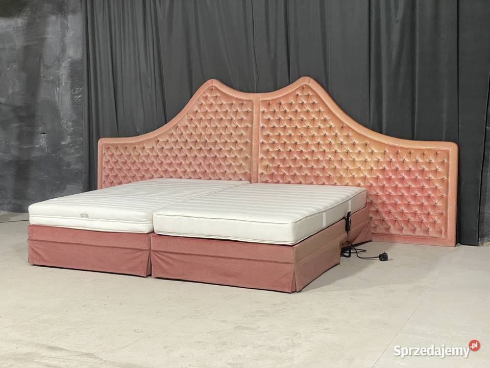 Łóżko z tapicerowanym zagłówkiem stelaże elektr Łóżka Gryfice