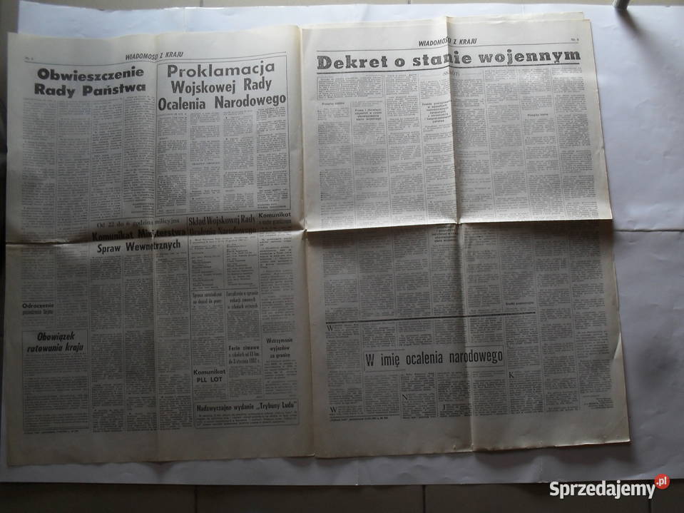 Trybuna Ludu 14 Grudnia 1981 r Ogłoszenie Stanu dolnośląskie Wrocław