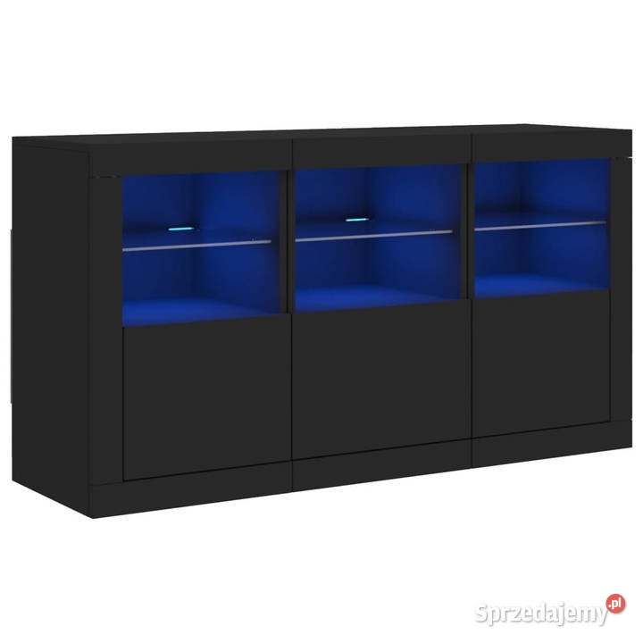 Szafka z oświetleniem LED czarna 123x37x67 Warszawa