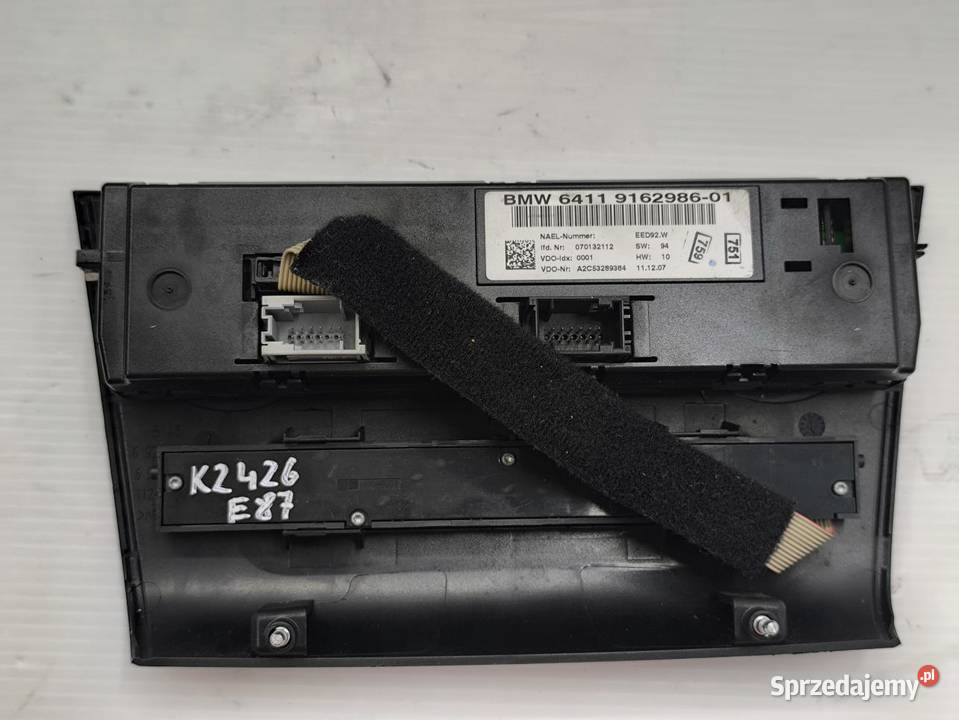 PANEL KLIMATYZACJI NAWIEWU BMW 1 E87 E81 LIFT 16