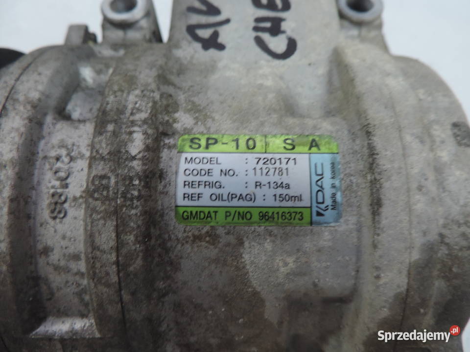 SPRĘŻARKA KLIMATYZACJI CHEVROLET AVEO 12 16V Nowy Sącz
