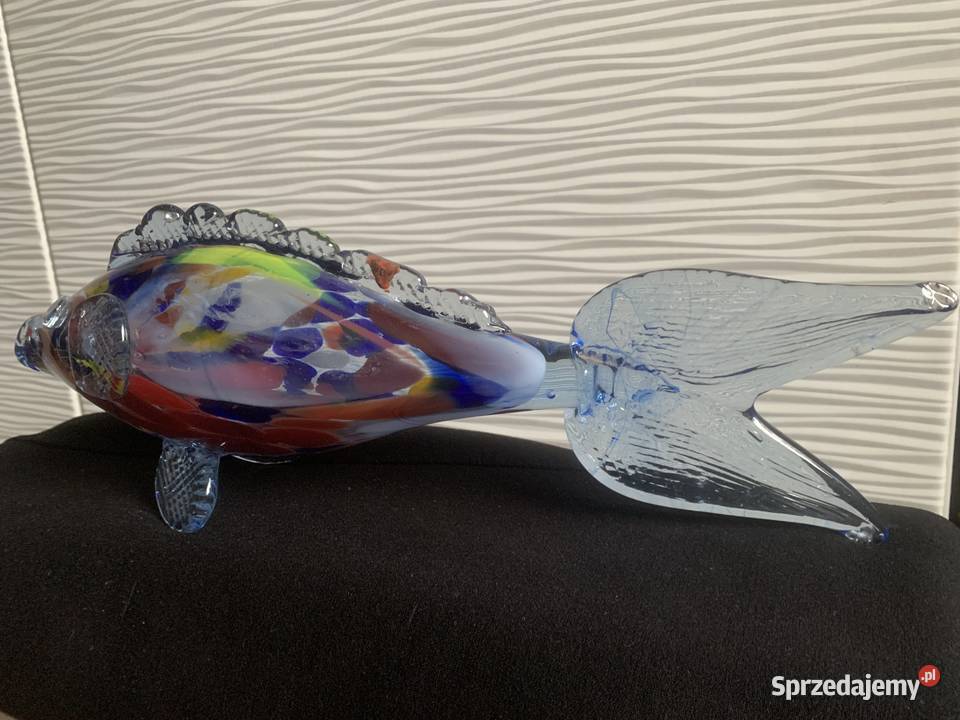 Szklana ryba PRL Porcelana i szkło Łowicz