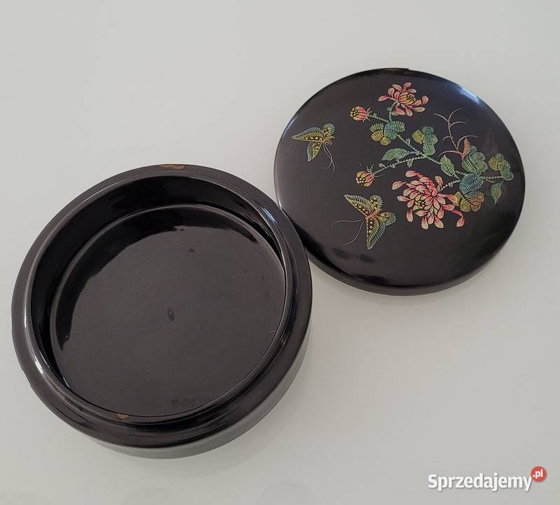 Stara SZKATUŁKA PUZDERKO drewno laka PRL 2 wielkopolskie Poznań