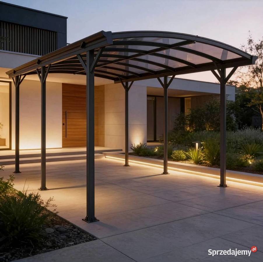 Wiata samochodowa Antracytowa Zadaszenie Garaż Głogów