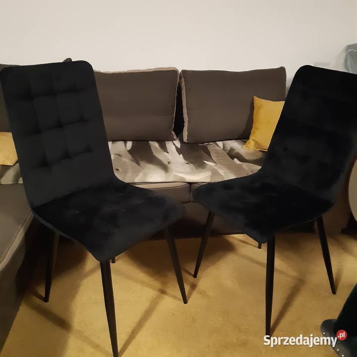 krzesła CZARNE WELUR 4 NOWE LOFT GLAMOUR Ostrowiec Świętokrzyski