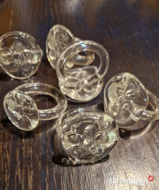 Vintage obrączki kółka ze szkła zestaw 12 na Lublin