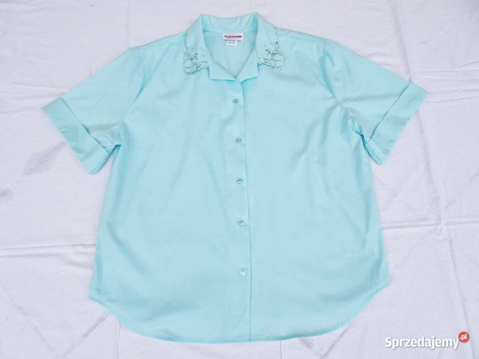 GJ CLAR koszula turkusowa Haft 46 48 USA zielony Nowy Sącz