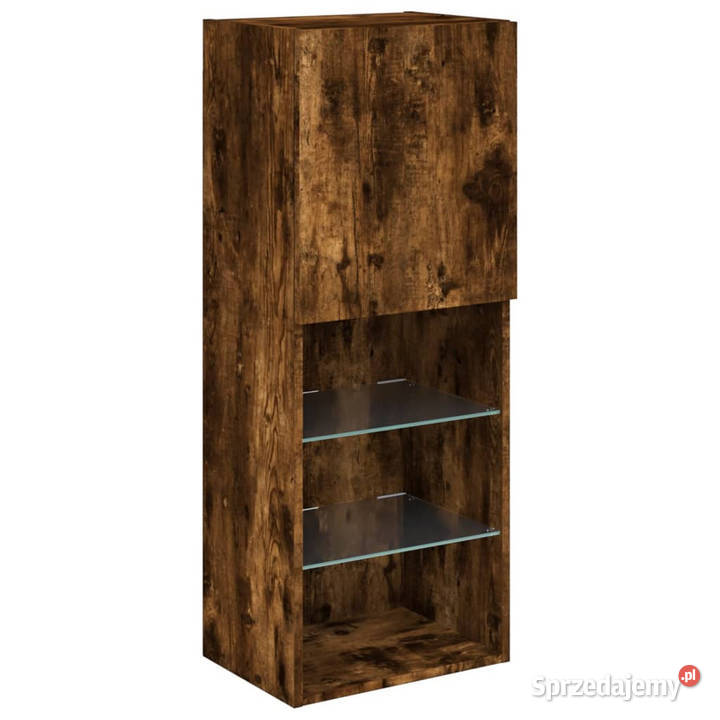 Szafka TV z LED przydymiony dąb 405x30x102