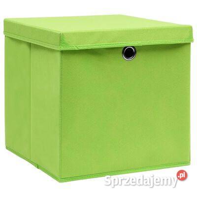 Pudełka z pokrywami 10 zielone 32x32x32
