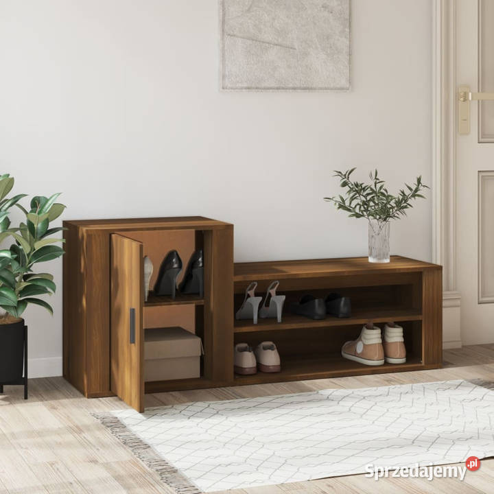Półka na buty brązowy dąb 130x35x54 WM816751 Warszawa