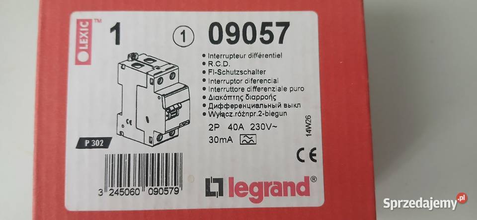 Legrand wyłącznik różnicowoprądowy 2P 40A 30mA sprzedam