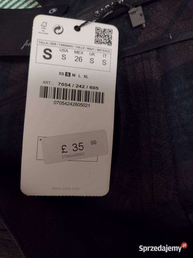 36S ZARA Ekskluzywne spodnie rurki z Londynu