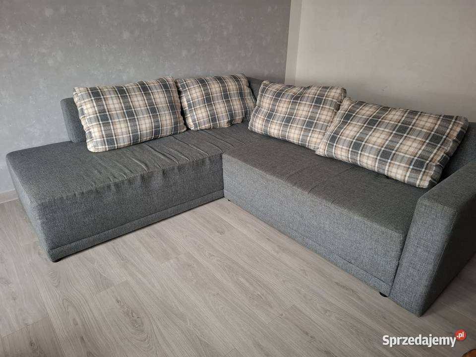 Narożnik rozkładany z pojemnikiem i 4 poduchami Narożniki Rudniki