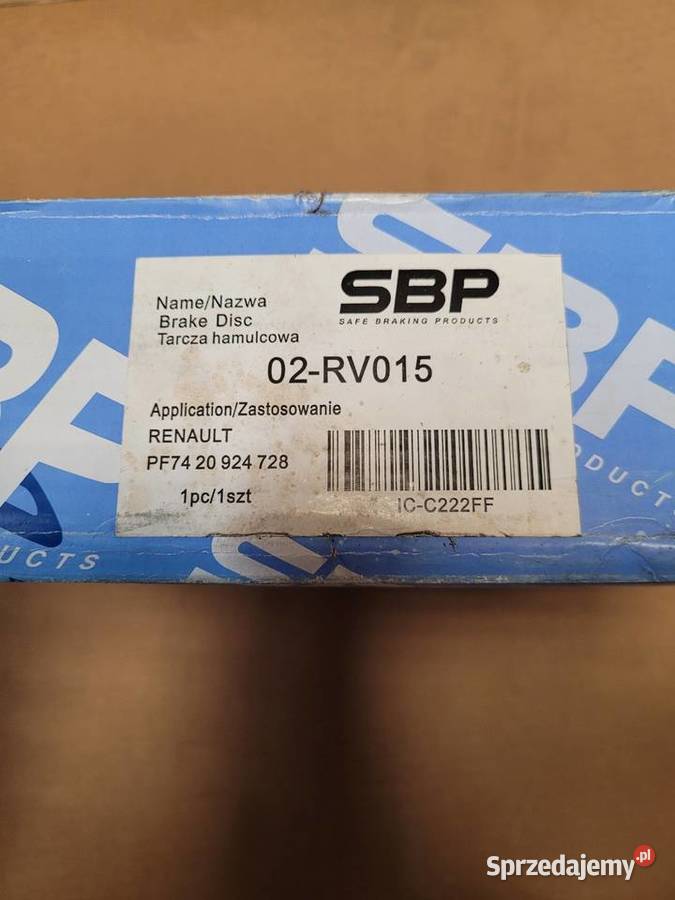 Tarcze hamulcowe SBP 02RV015 Tarcze hamulcowe Mińsk Mazowiecki
