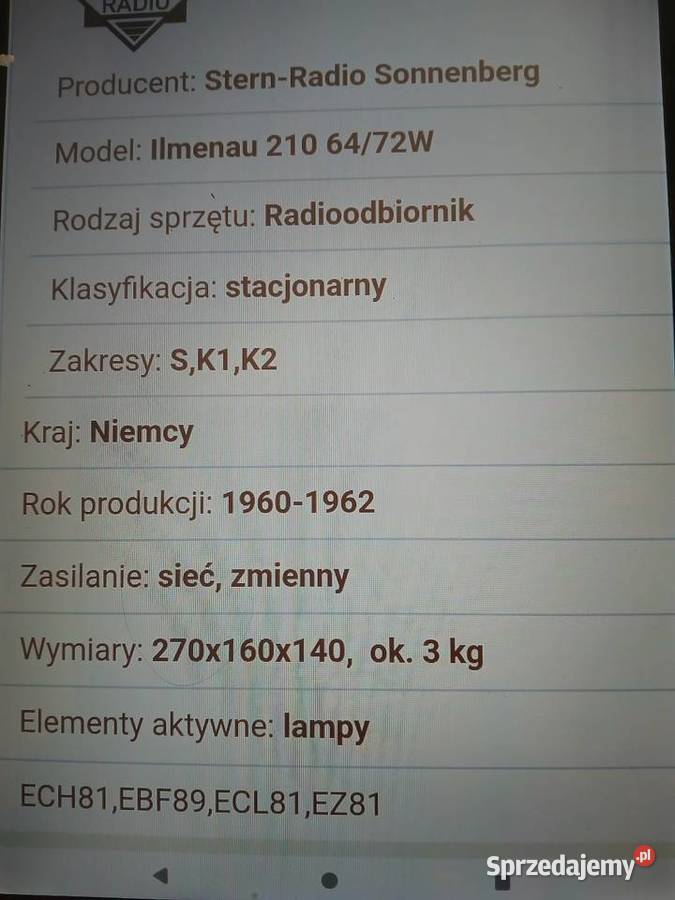 Radio lampowe z lat 60 tych