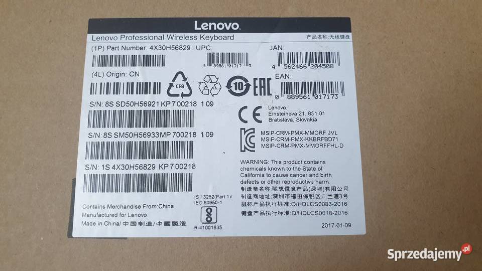 Nowa klawiatura myszka LENOVO KBRFBD71 brak Klawiatury i myszy Warszawa