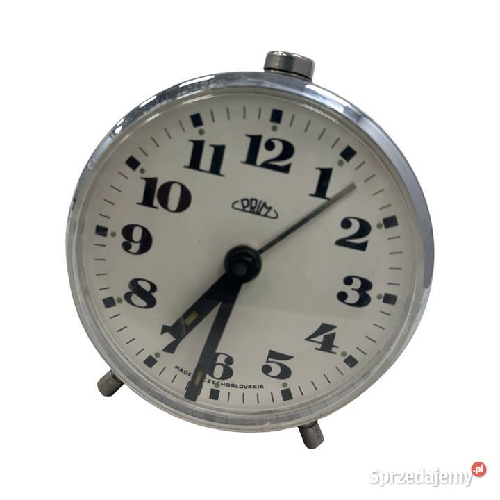 Budzik PRIM vintage Czechosłowacja mechaniczny czarny Zegary Warszawa