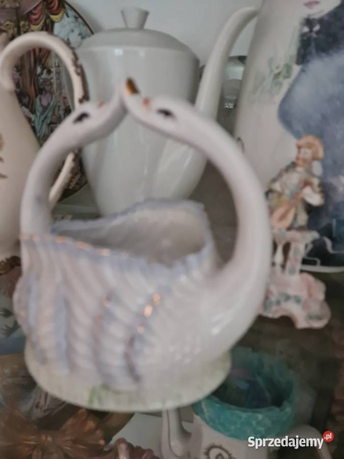 Koszyczek porcelanowy łabądki Przasnysz sprzedam