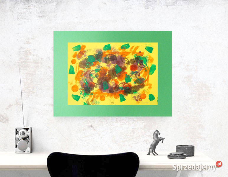 abstrakcyjny rysunekzielonożółta abstrakcja na