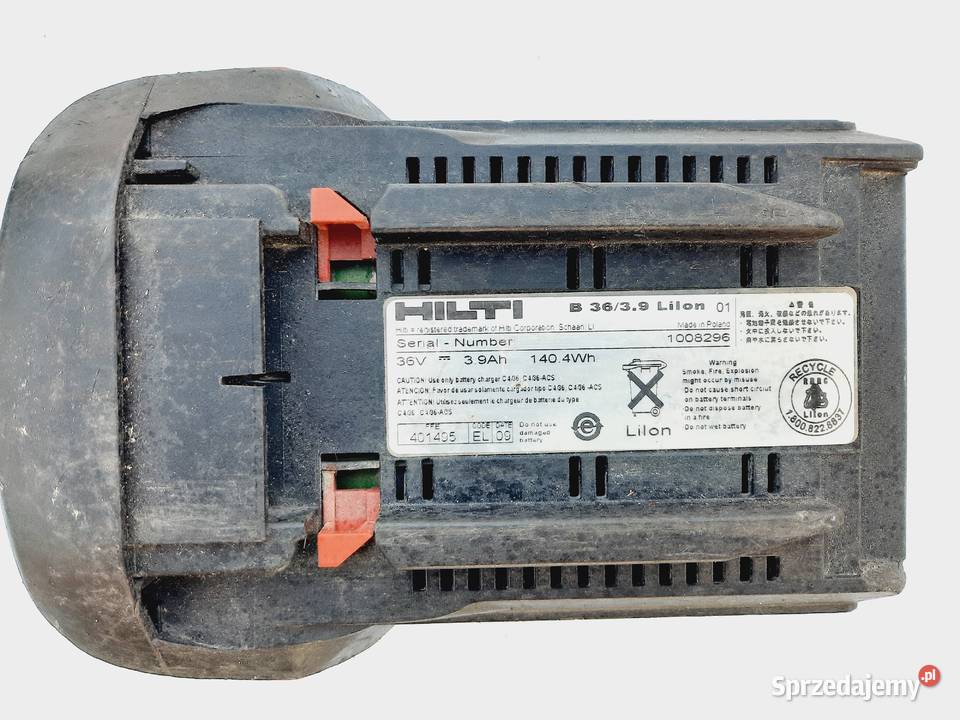 Akumulator bateria HILTI B36 39Ah TE6A TE7A Szczerbice