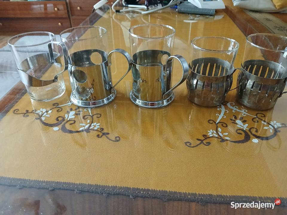 Szklanki w koszyczkach metalowych Warszawa
