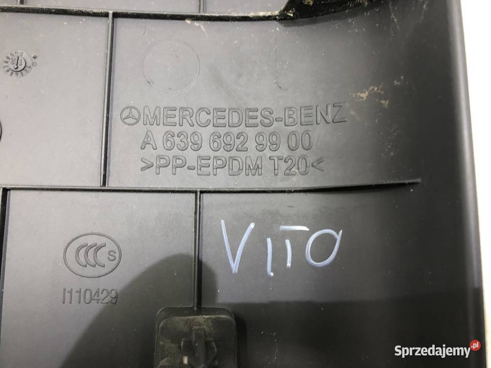 OSŁONA KONSOLI PLASTIK MERCEDES W639 A6396929900