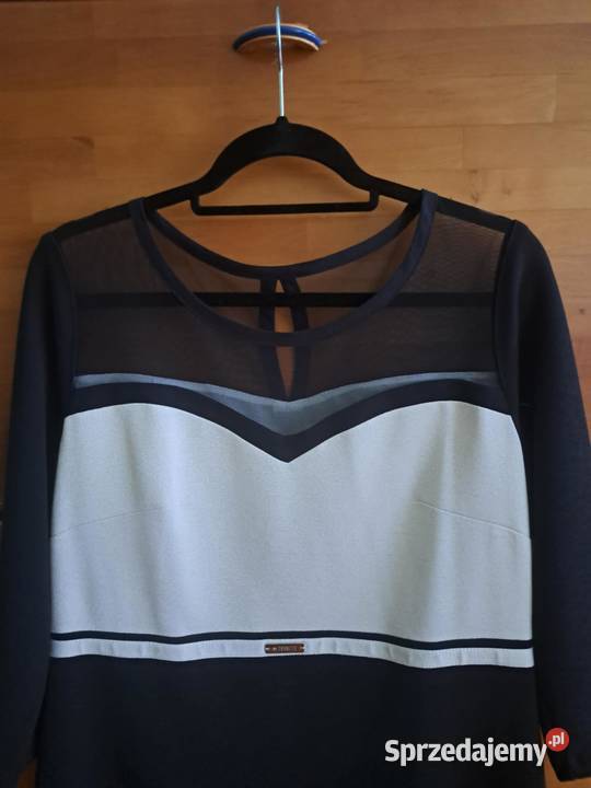 Nowa elegancka sukienka czarnoecru 44XXL wielkopolskie Konin