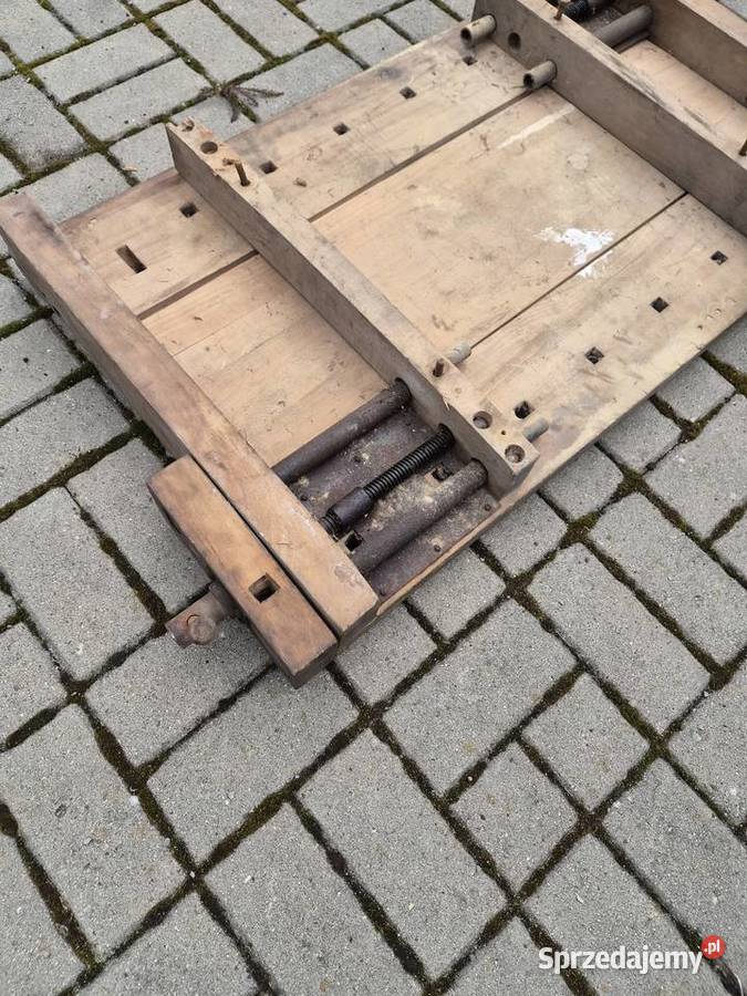 Strugnica imadło stół drewniany zabytek antyk Janów Lubelski