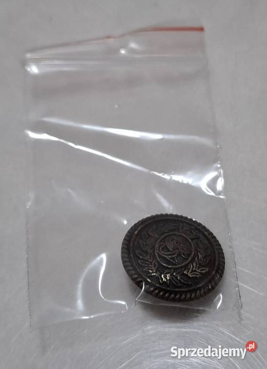 Guzik na stopce Herb liść laurowy korona 20x7mm Pozostałe Czeladź