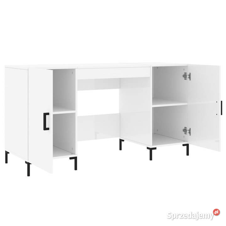 Biurko białe z połyskiem 140x50x75 materiał Warszawa sprzedam