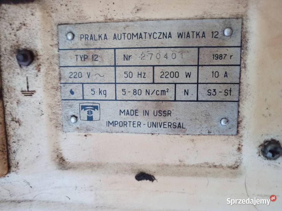 Wiatka 12 Legendarna Pralka automatyczna ruska