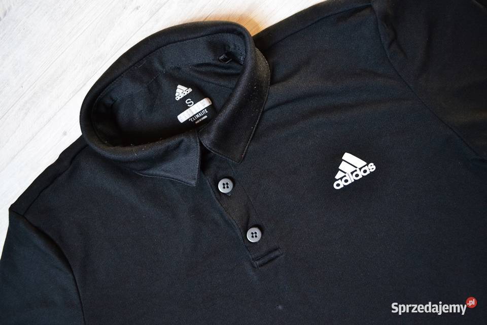 Koszulka Czarna polo Adidas kołnierzyk bluzka S mazowieckie Płock