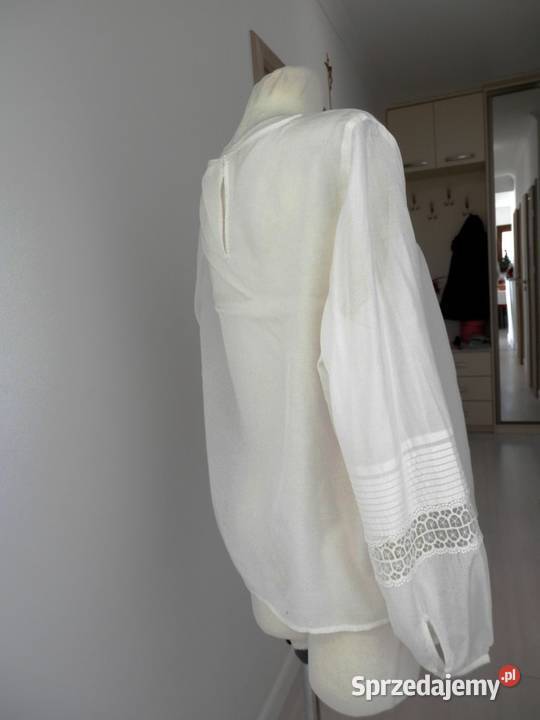 Bluzka HM Kremowa Haft Ażur Boho Nowa z Metka XL Łomża