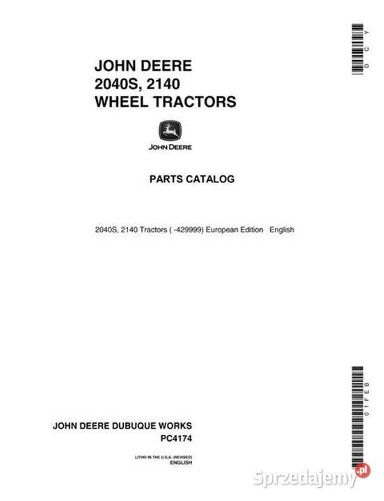 Katalog części John Deere 2140 2040S PC4174 Szamotuły