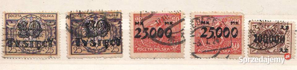Zn PMW Fi 167I II 7I II 71 kas 1923 Filatelistyka