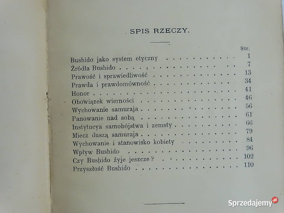 UNIKAT 1904 Bushido Dusza Japonii Inazo Nitob Biłgoraj sprzedam