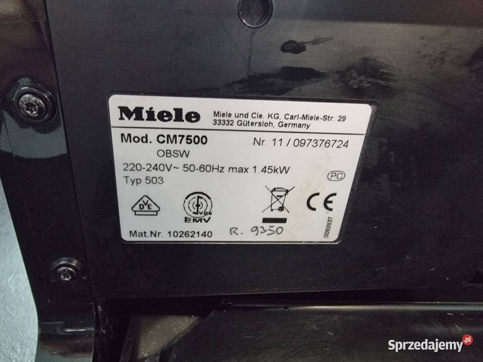 Ekspres Miele 7500 7 1500W OneTouch for Two Wrocław