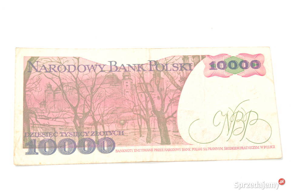 Stary banknot 10000 złotych Wyspiański 1988 Numizmatyka Cieszyn