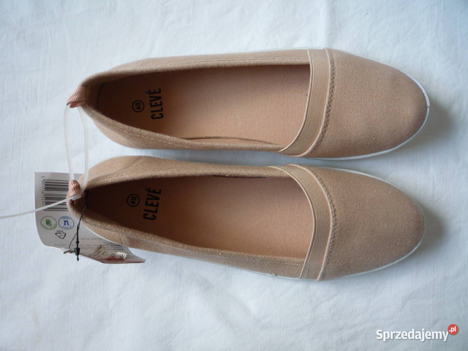 Nowe Cleve 3940 Morelowe baleriny materiałowe