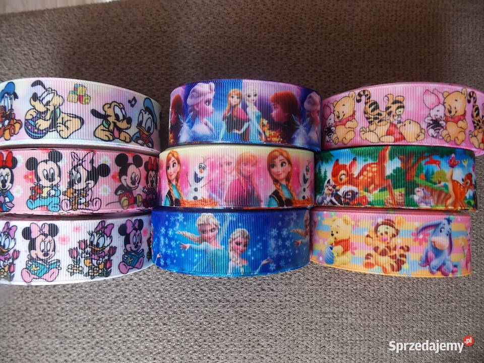 Wstążki rypsowe bajkowe Disney 25 mm Nowy Sącz sprzedam