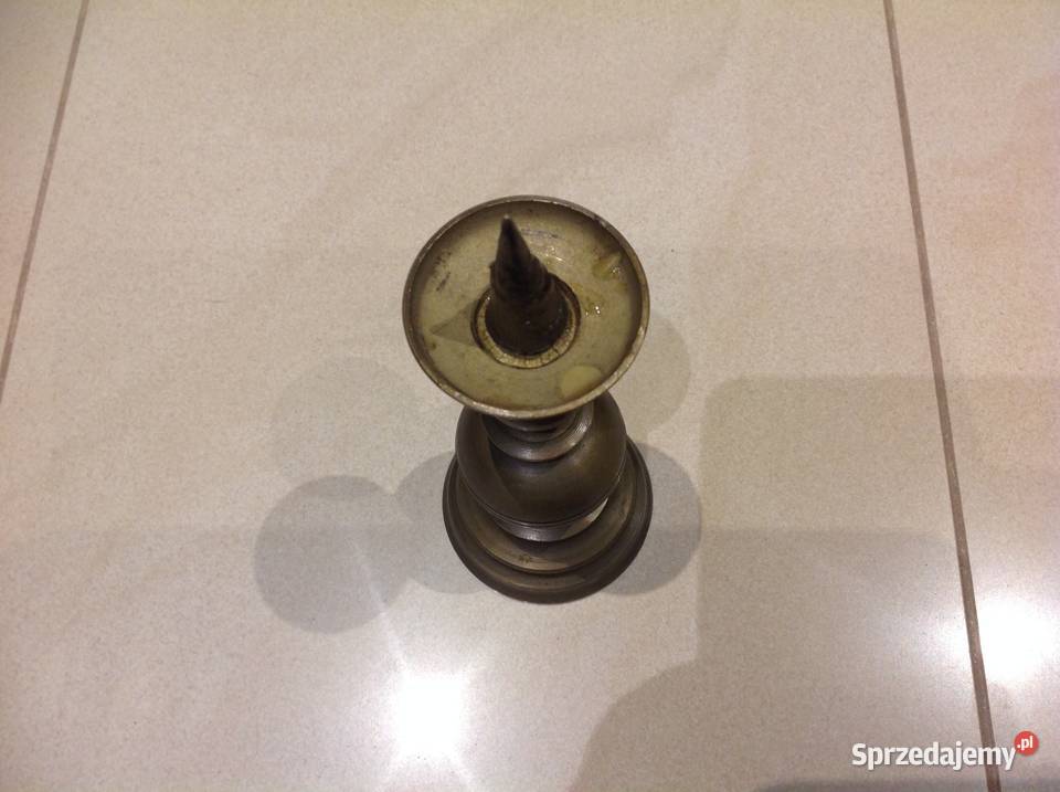 STARY Świecznik Mosiężny