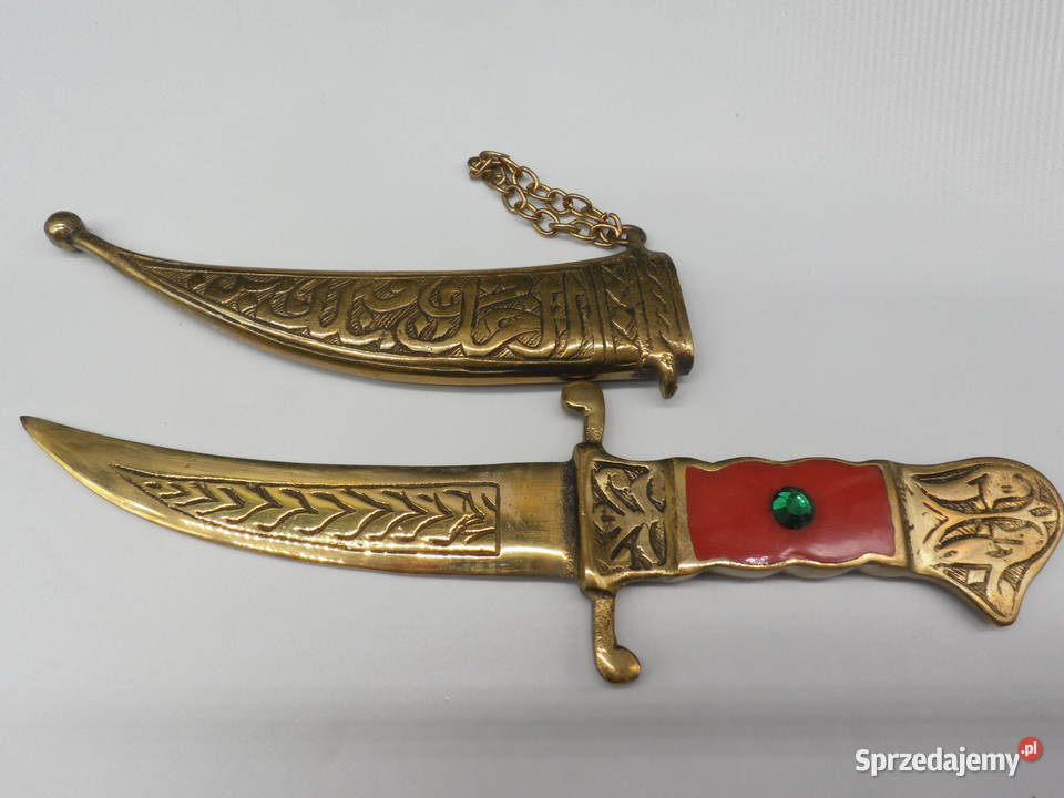 Ozdobny Sztylet nożyk do listów Mosiądz wielkopolskie Raszków