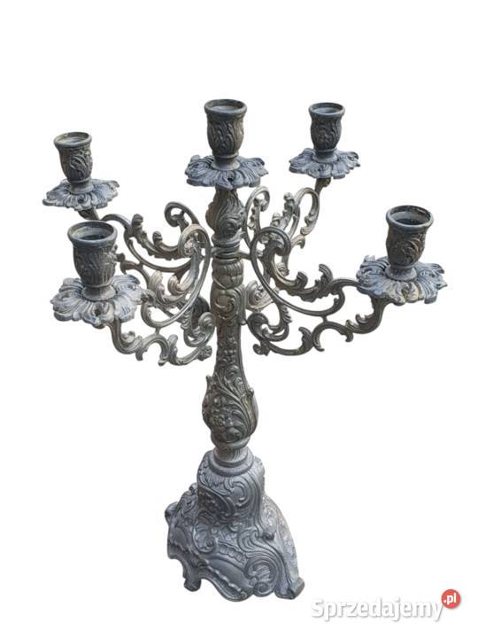 Stary włoski świecznik aluminiowy lata 5060 Made Cieszyn sprzedam