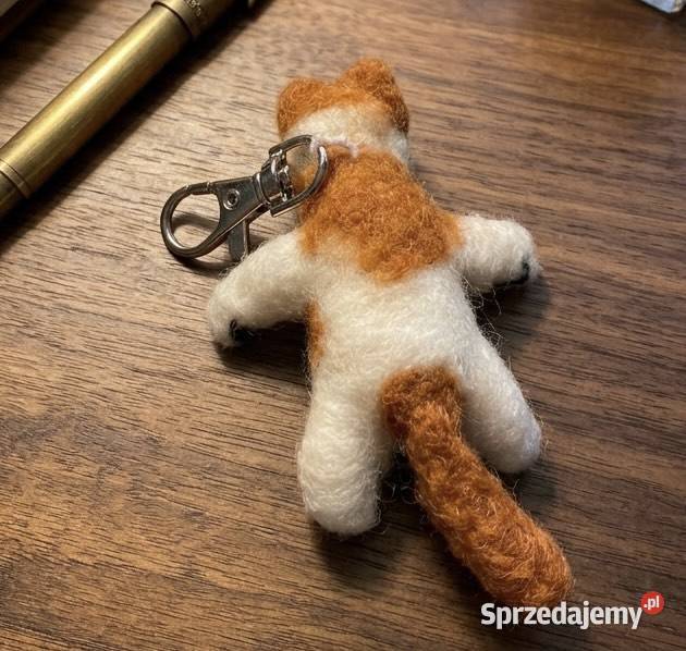 brelok rudy kotek handmade filcowany na sucho z Wrocław