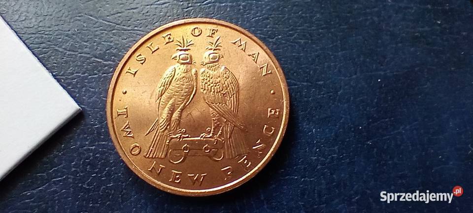 Stare monety 2 nowe pensy 1971 Wyspa Man podkarpackie Lesko