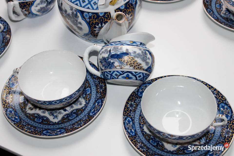 Komplet z chińskiej porcelany do herbaty kawy 19 wielokolorowy Giżycko sprzedam