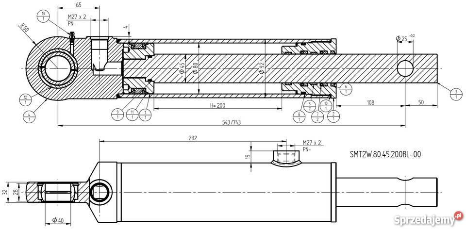 Siłownik Hydrauliczny SKOK 200 Podpory Cyklop Solec Kujawski