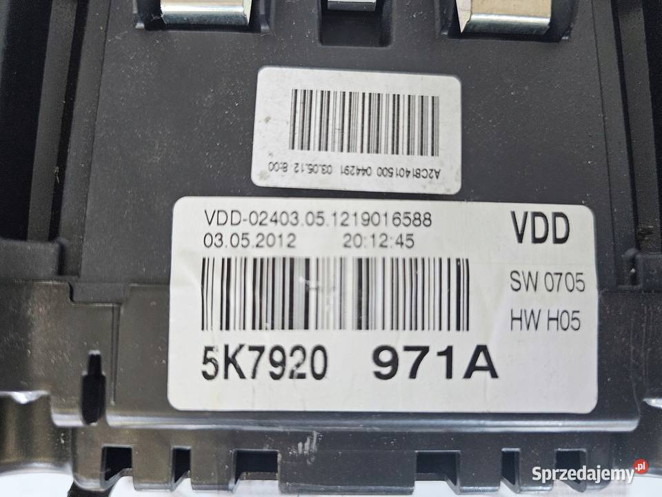GOLF VI 12r licznik zegary 5K7920971A ANGLIK Rok produkcji 2012 Kielce sprzedam