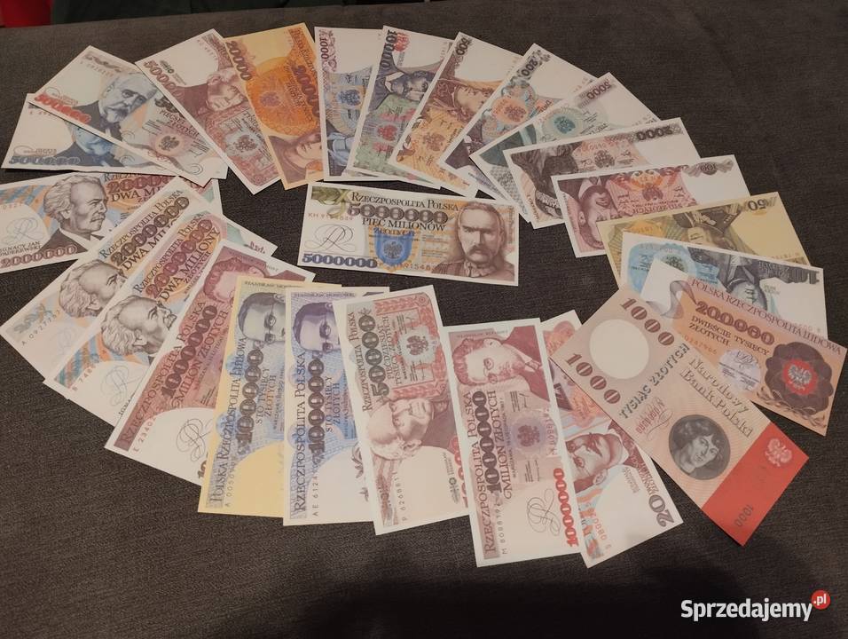 zestaw 25 sztuk polskich banknotów PRL podlaskie Białystok