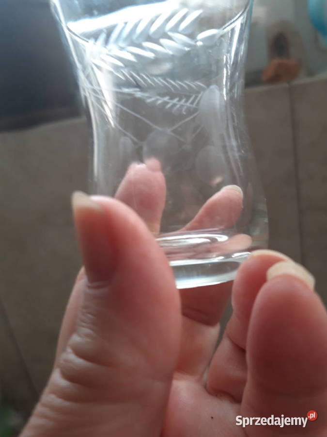 kieliszki szlifowane do nalewki zestaw 4 sztuki